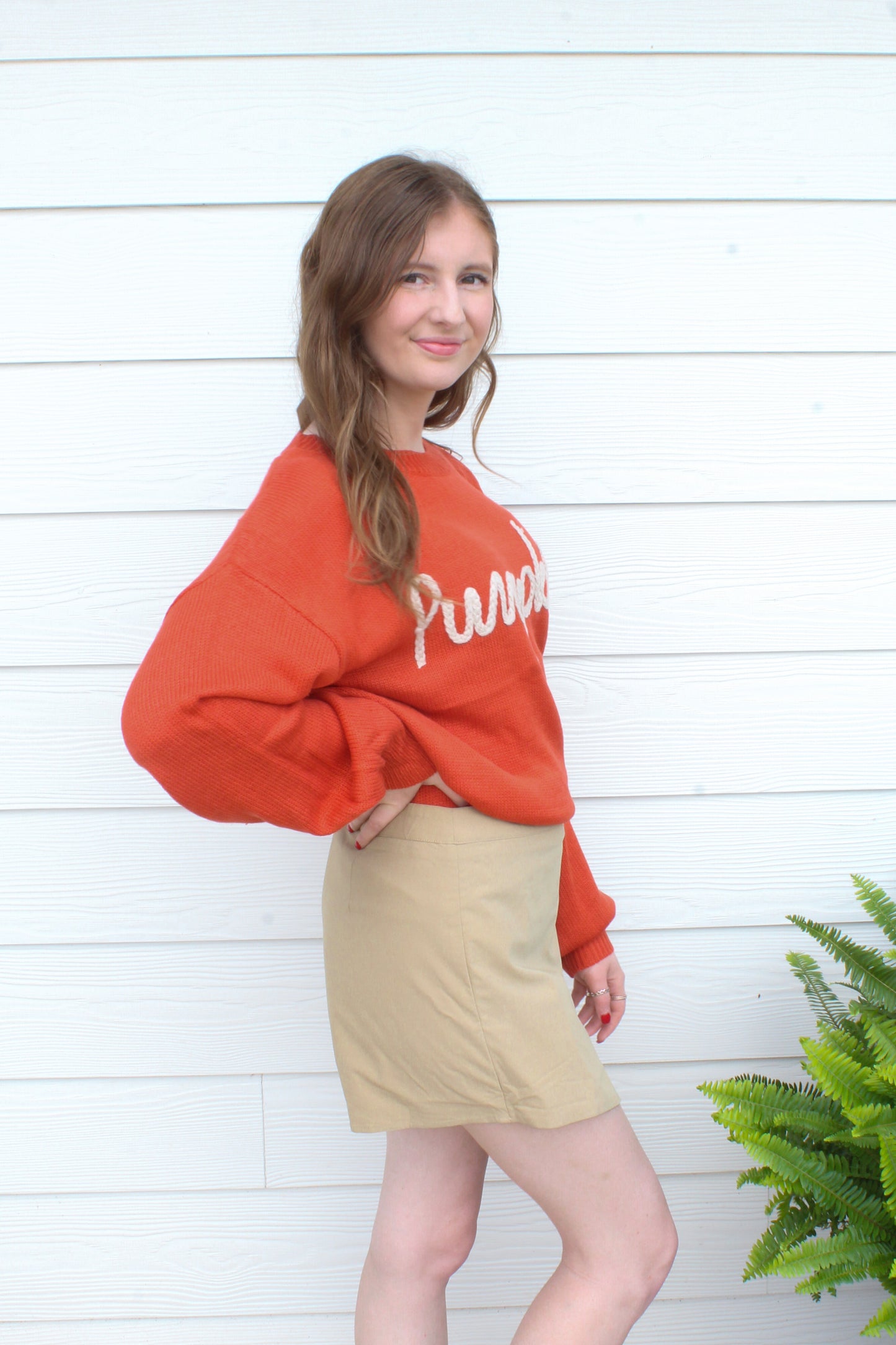 Hey Pumpkin Sweater - Burnt Orange
