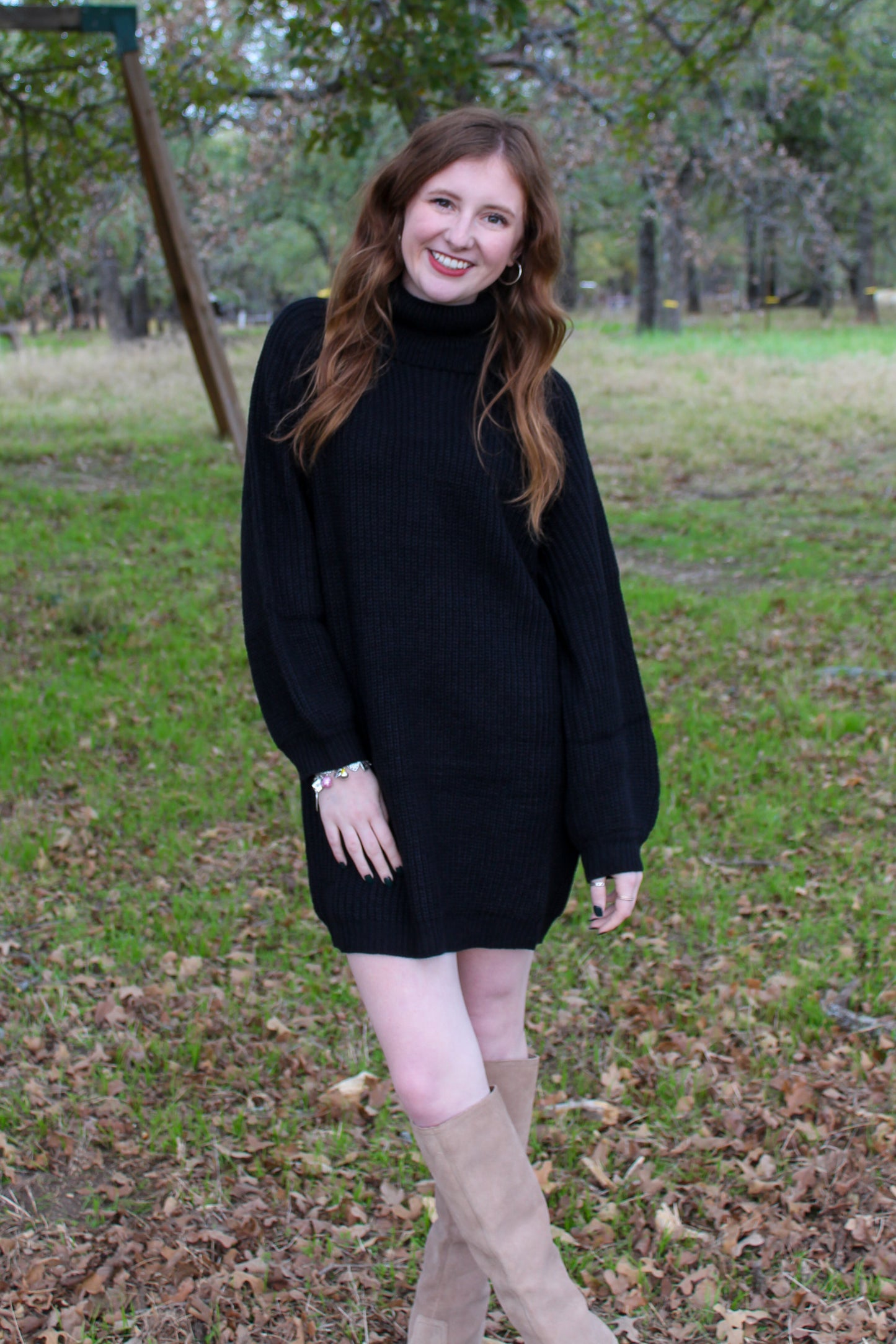 Short Notice Sweater Dress - Black