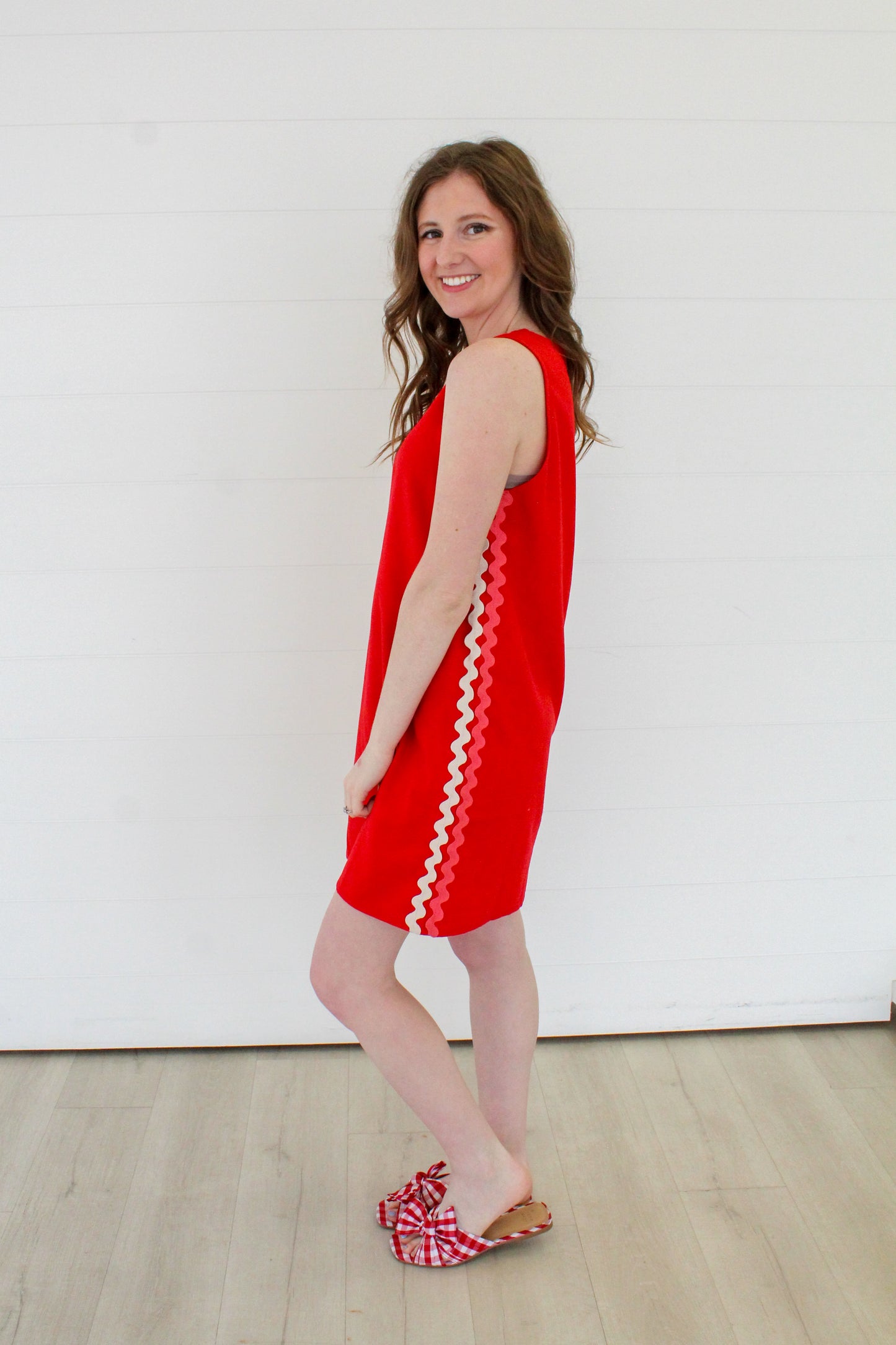 Smooth Sailing Shift Dress - Red
