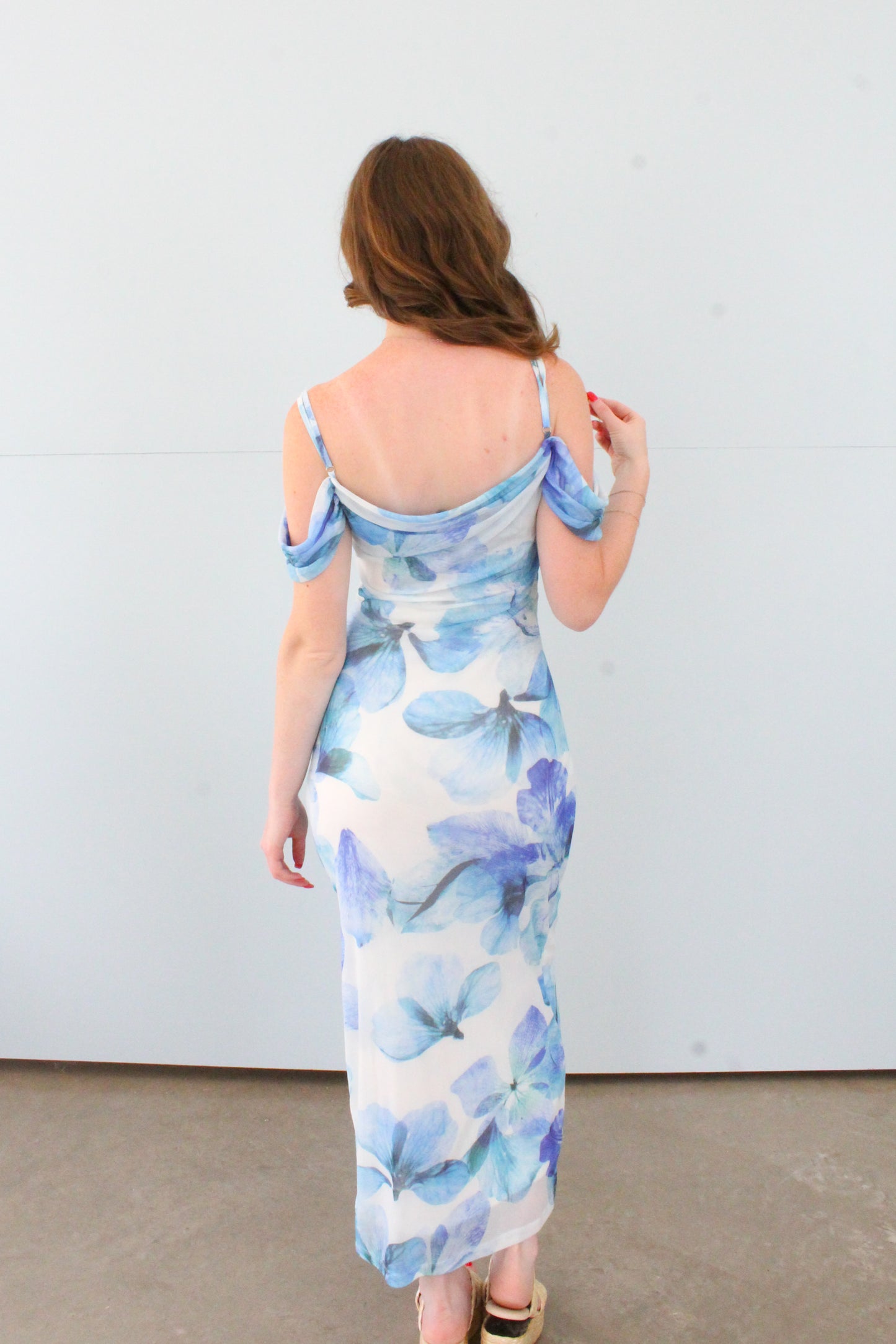 Spread Your Wings Midi Dress - Blue
