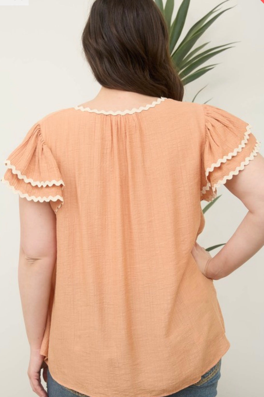 PLUS Peaches And Cream Top - Peach