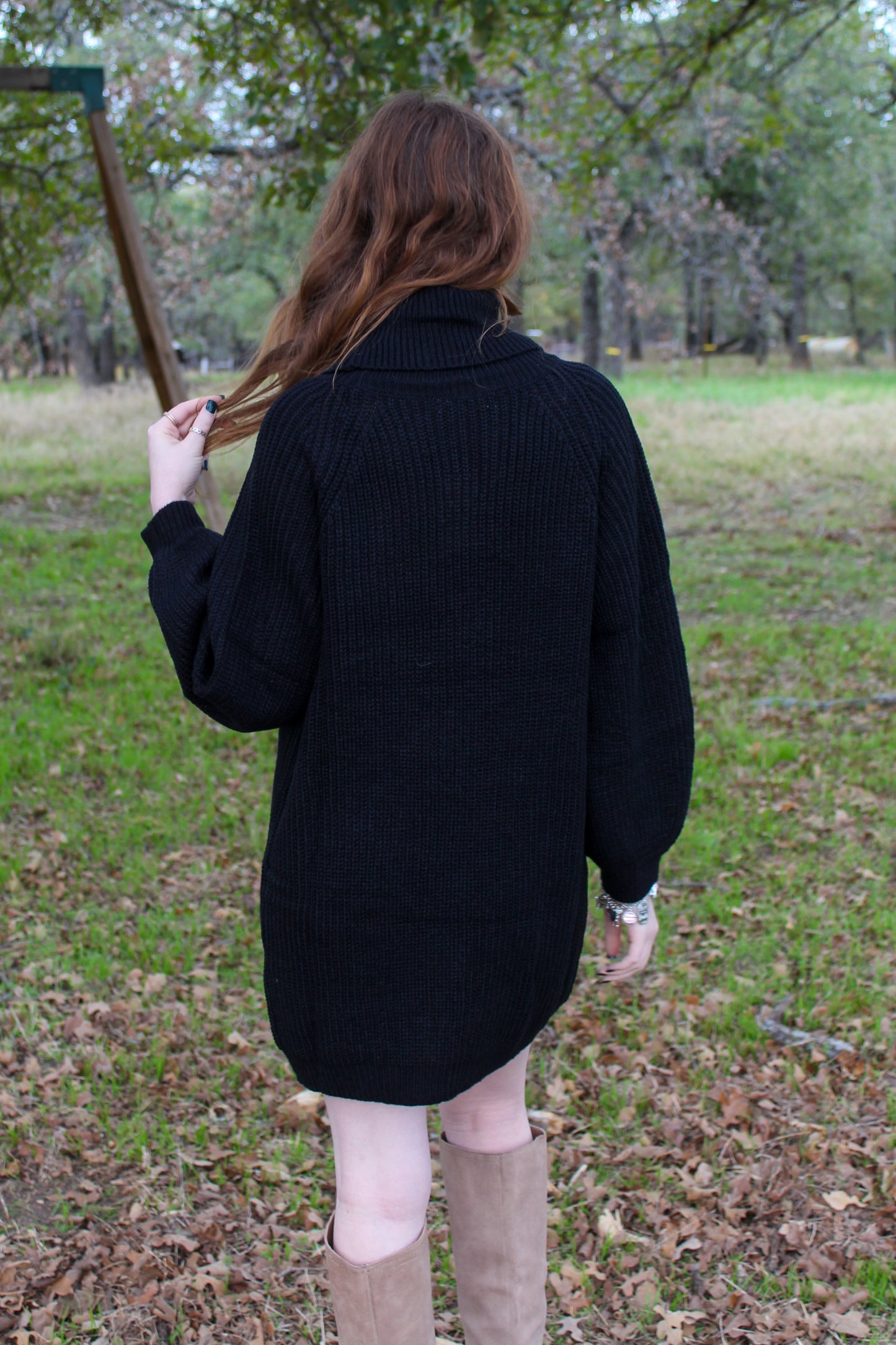 Short Notice Sweater Dress - Black