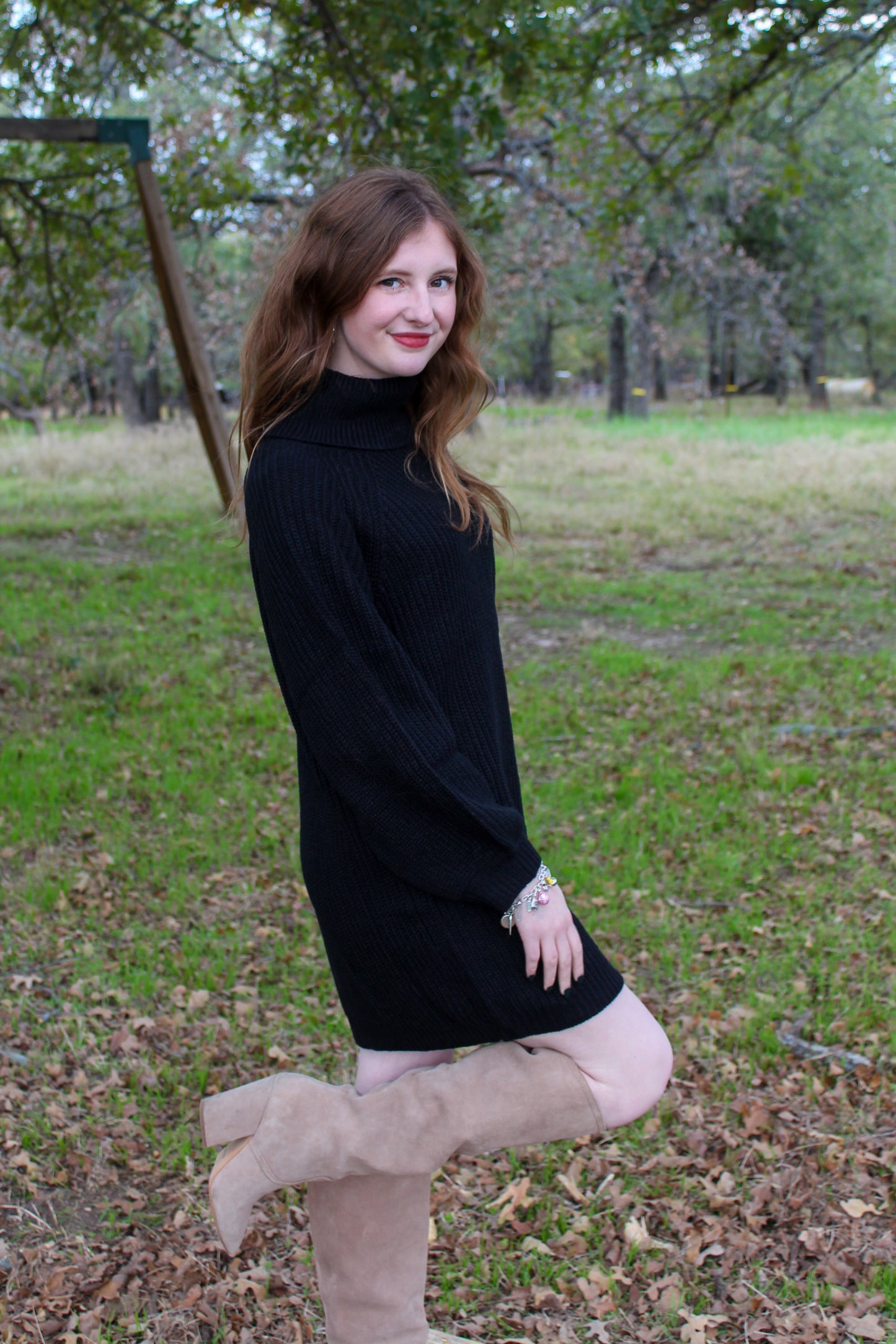 Short Notice Sweater Dress - Black