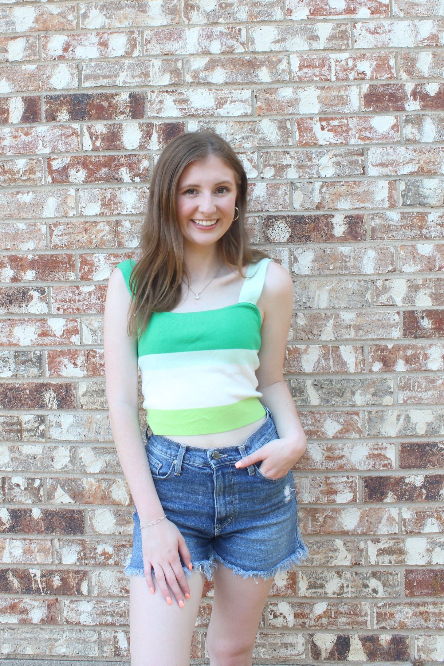 Girl In Green Tank - Green