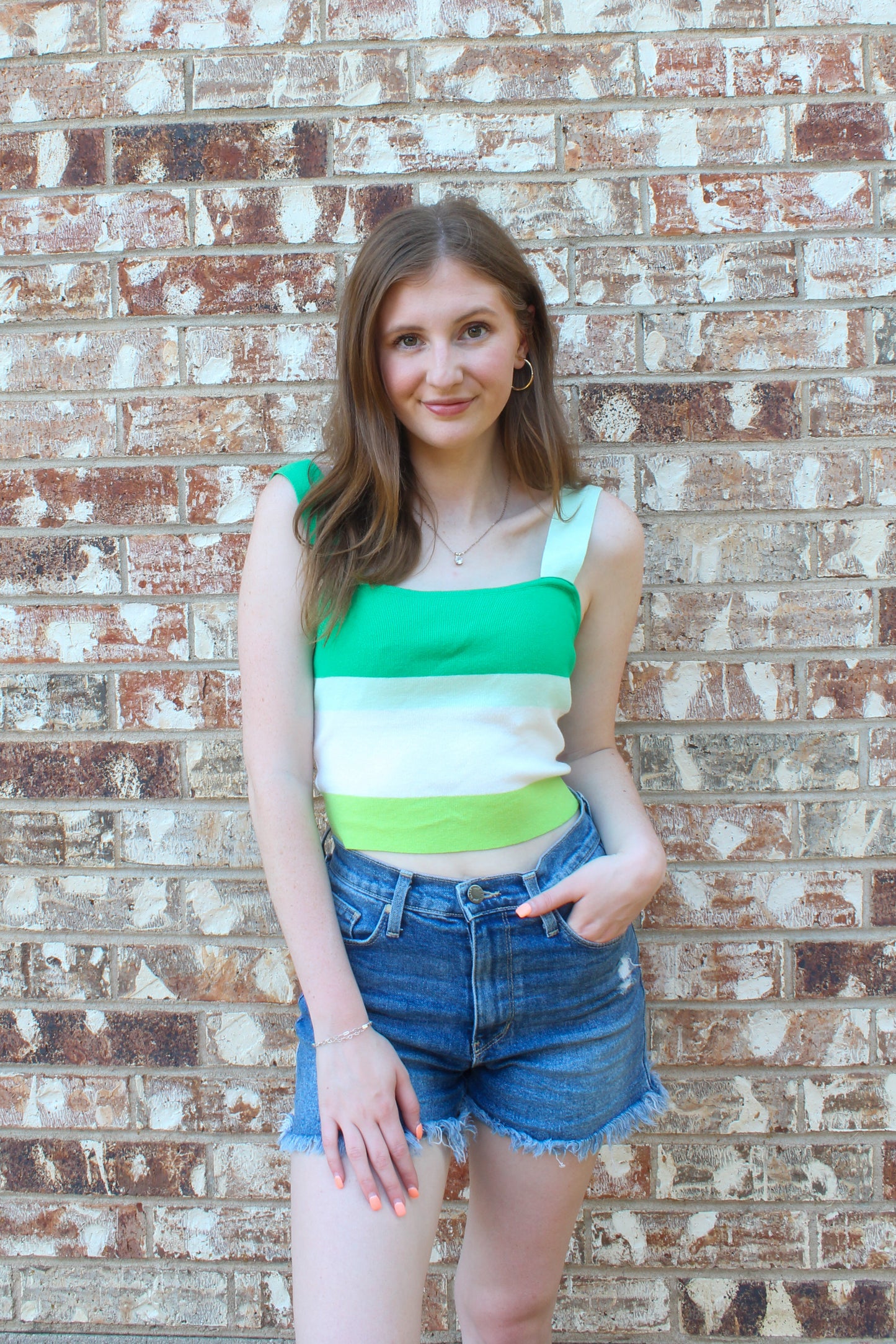 Girl In Green Tank - Green