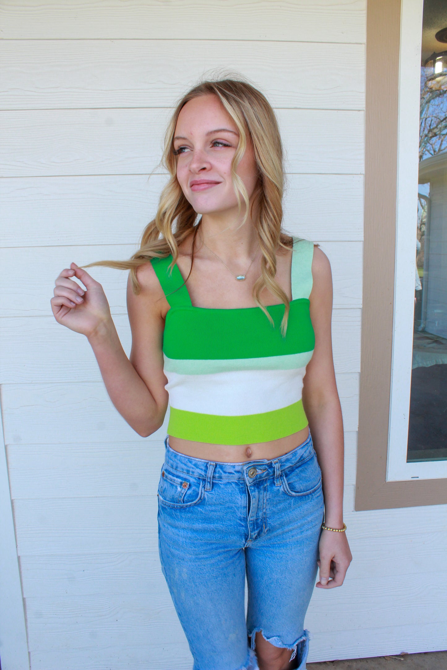 Girl In Green Tank - Green