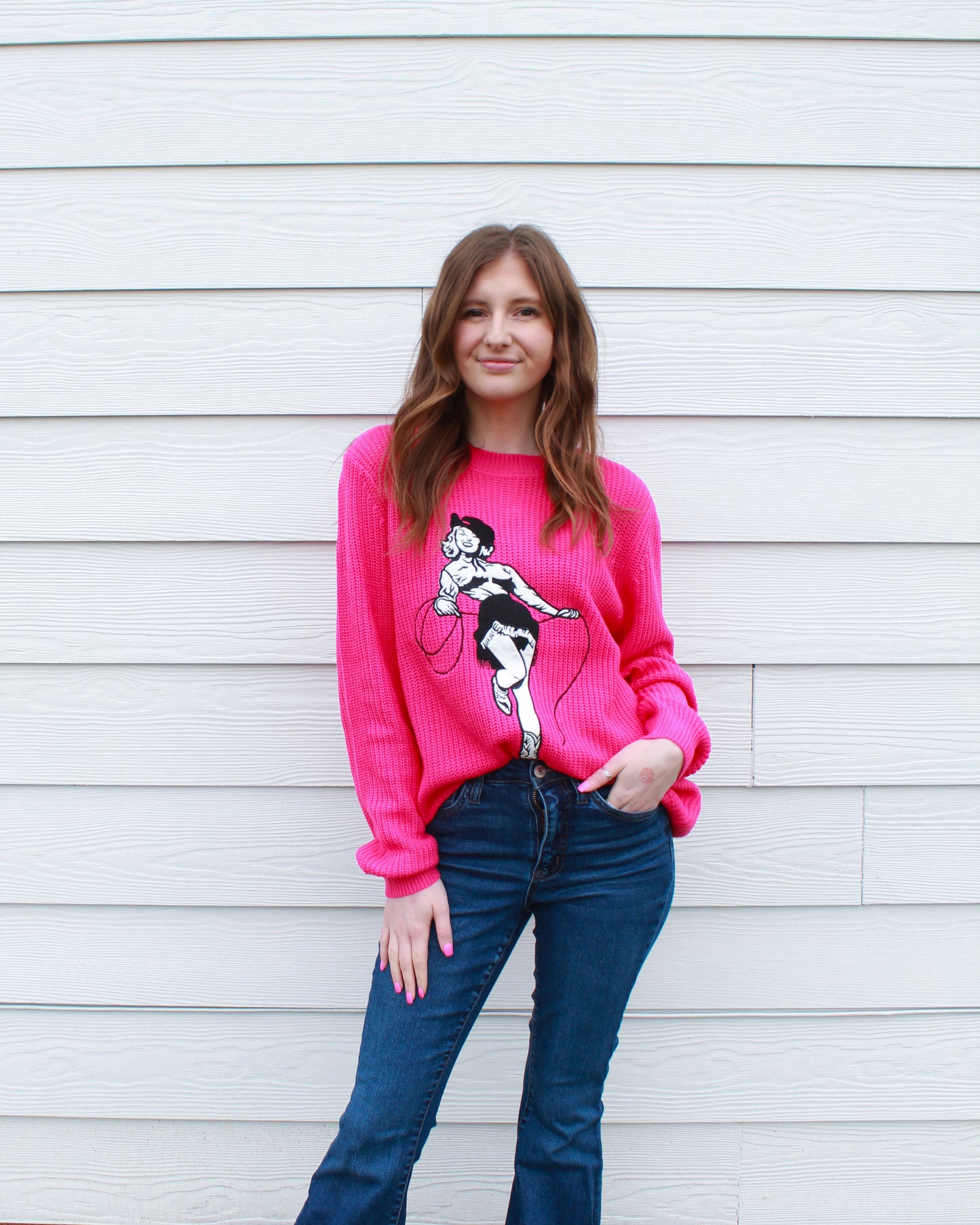 Hello Darlin' Sweater - Hot Pink