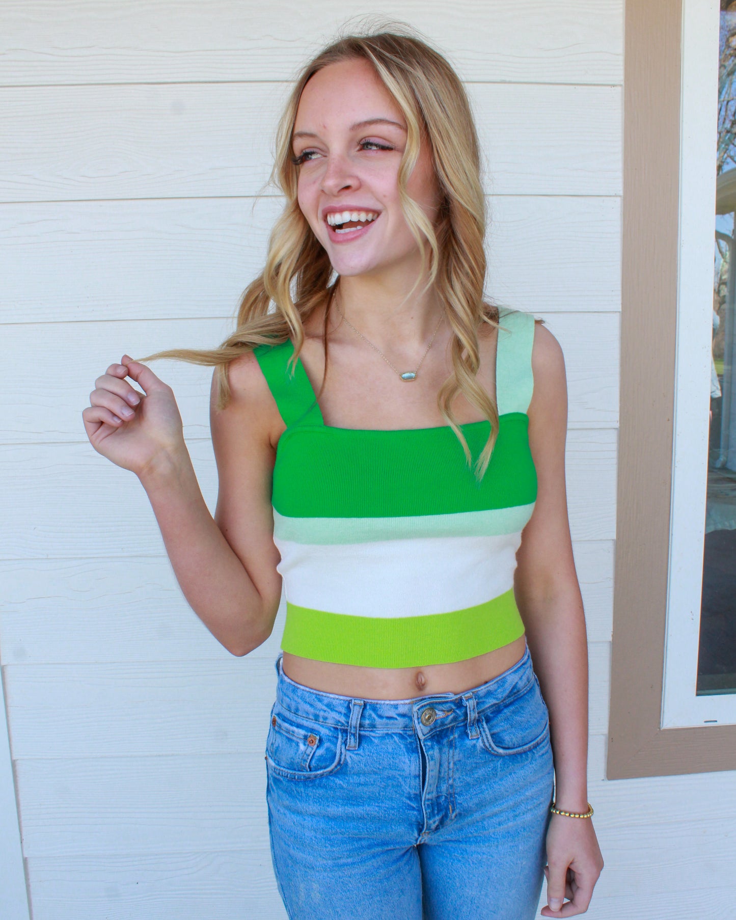 Girl In Green Tank - Green