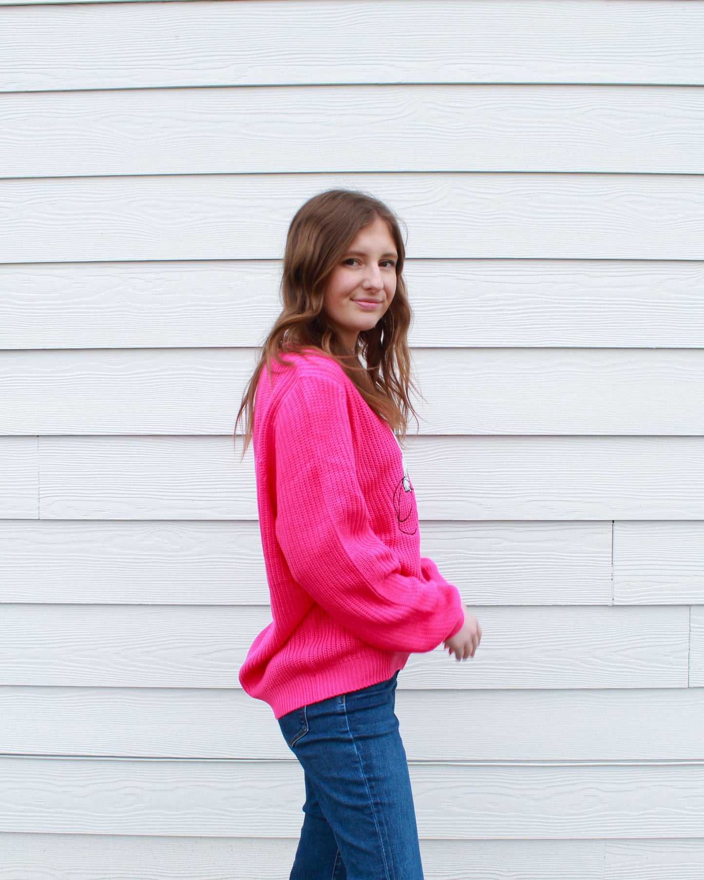 Hello Darlin' Sweater - Hot Pink