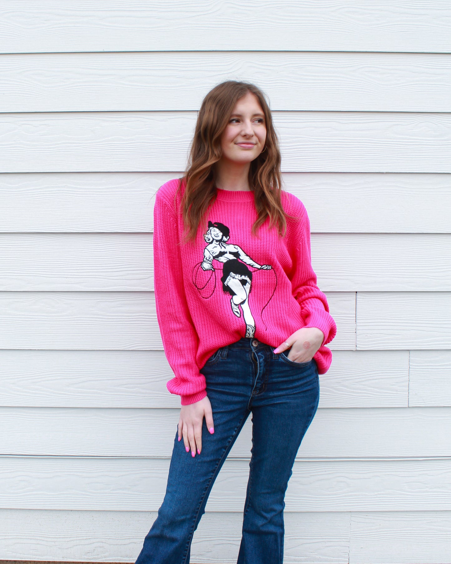 Hello Darlin' Sweater - Hot Pink