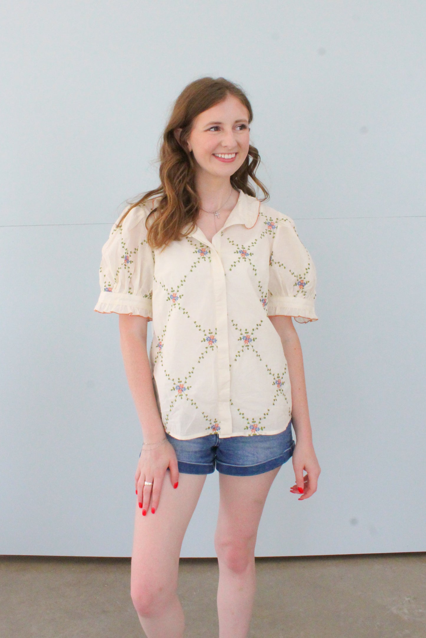 Garden Stroll Top- Cream