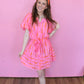 Best In Bow Dress - Pink & Orange