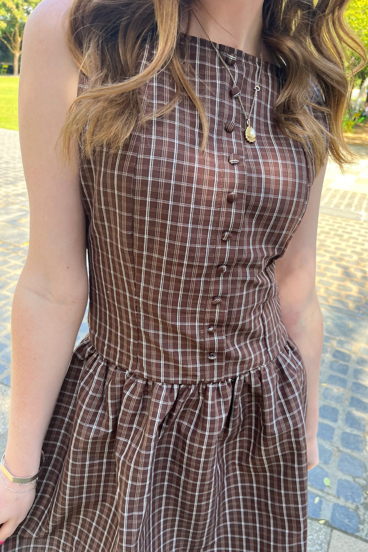 Uptown Girl Dress - Brown