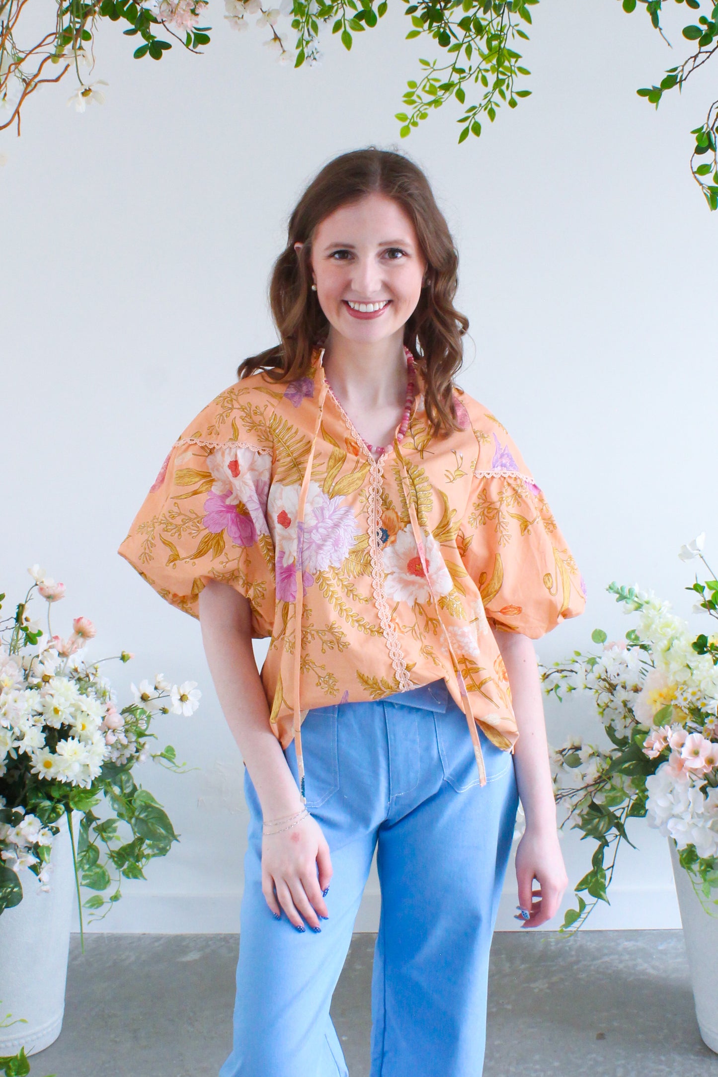 Peony For Your Thoughts Top - Peach