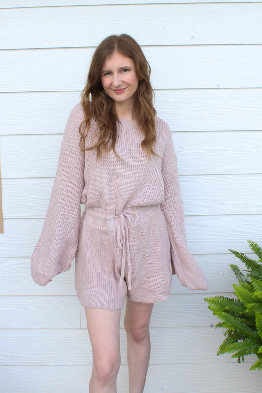 Sweater Weather Romper - Lilac