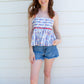 Pretty Patriotic Tank - White