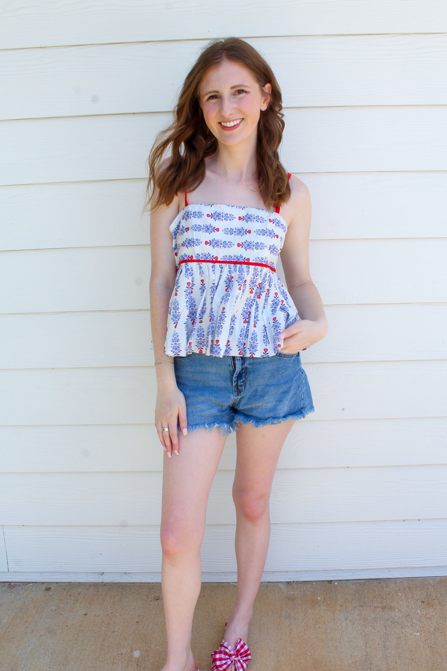 Pretty Patriotic Tank - White