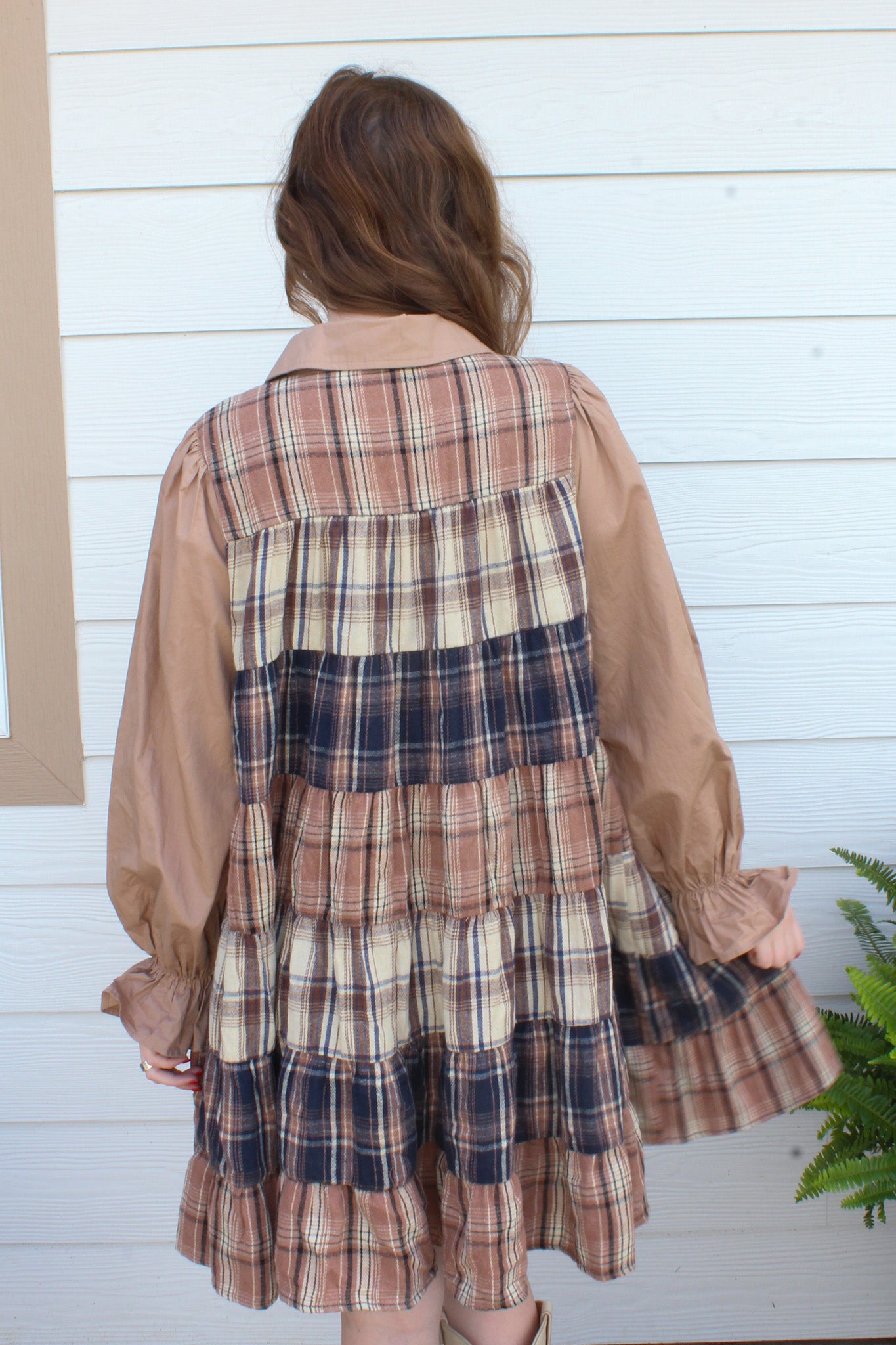 Fallin’ For Flannel Dress - Brown