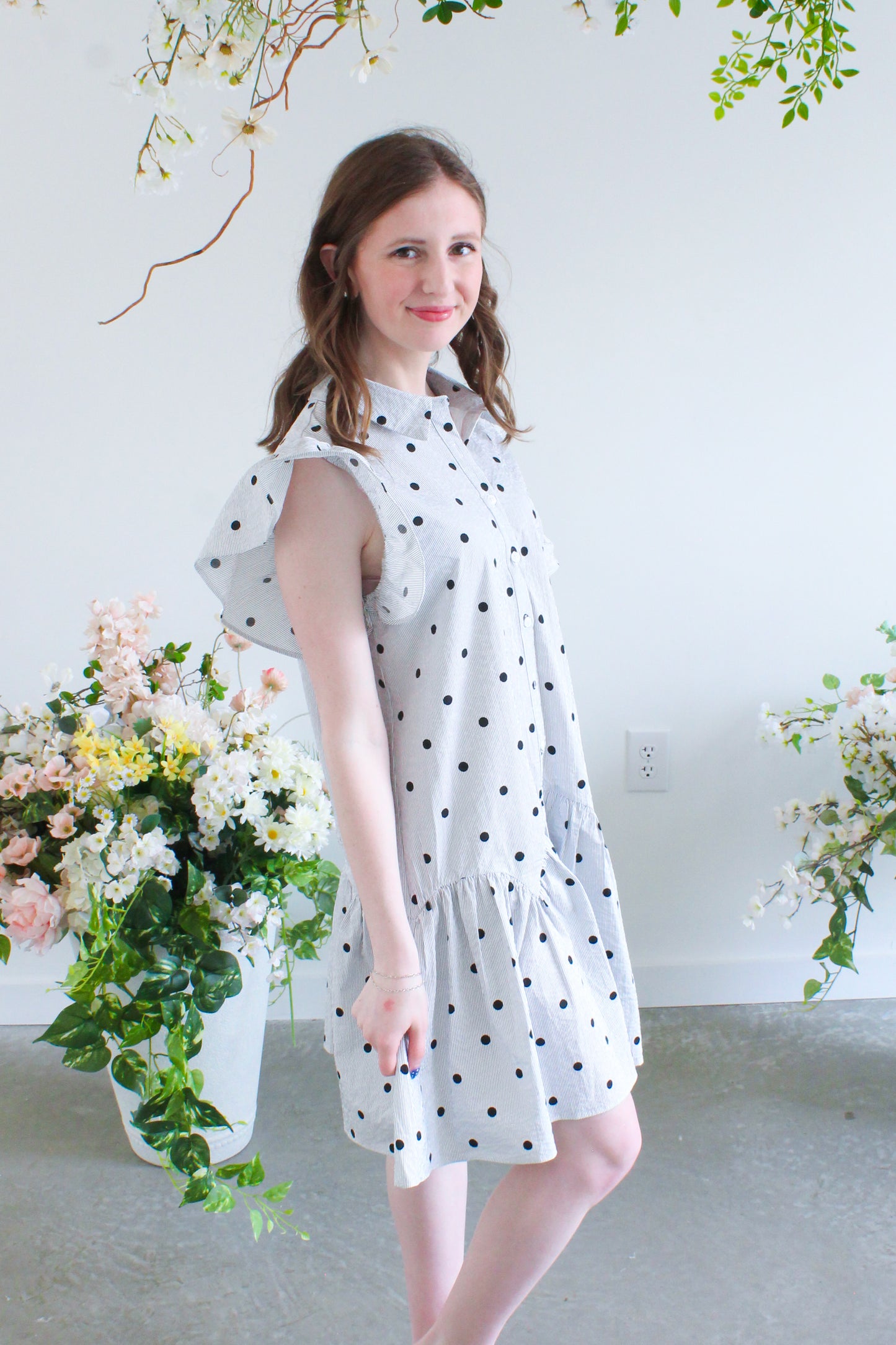 On The Dot Dress - Black and White