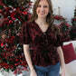 Red Velvet Top - Burgundy