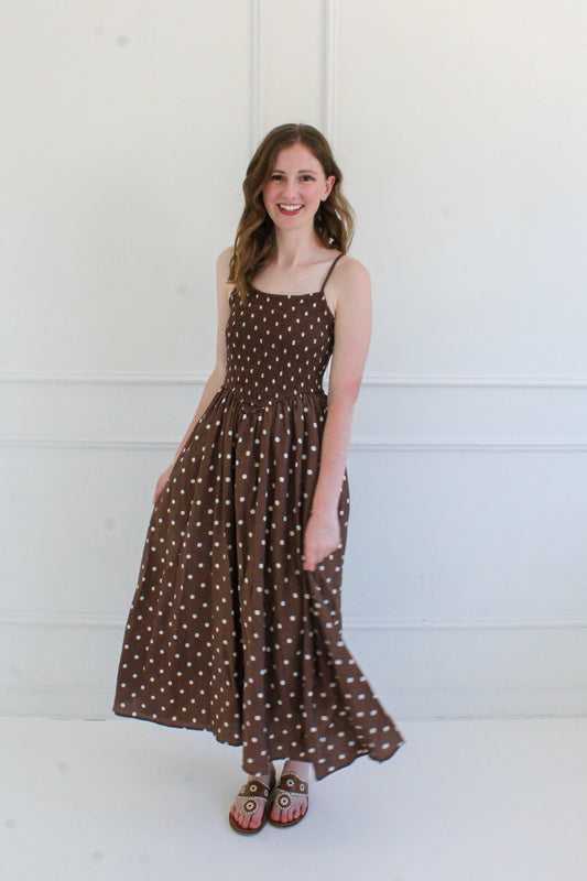 Seaside Stroll Dress - Brown