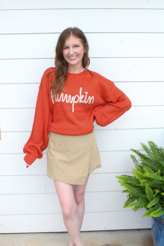 Hey Pumpkin Sweater - Burnt Orange