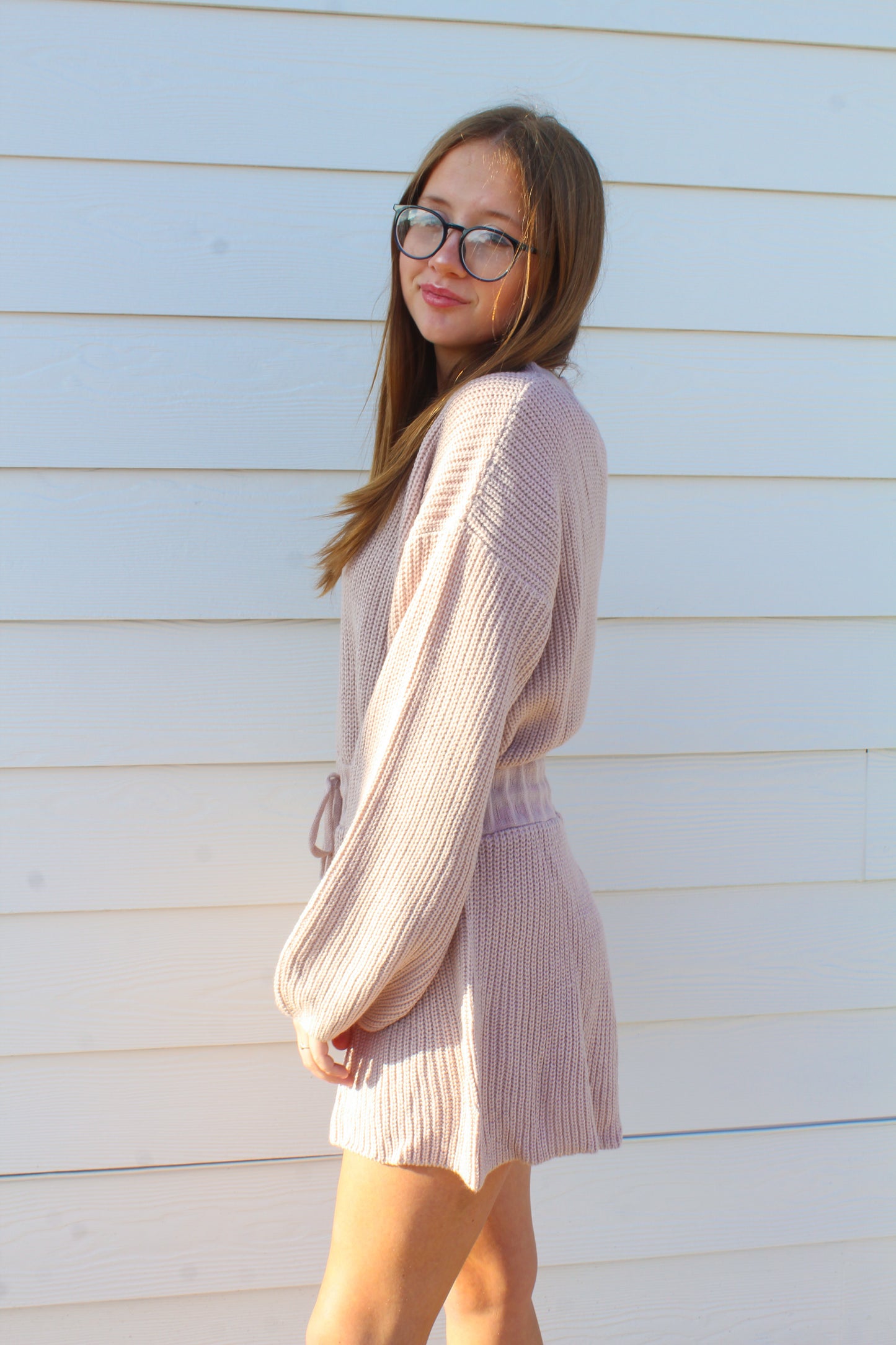 Sweater Weather Romper - Lilac