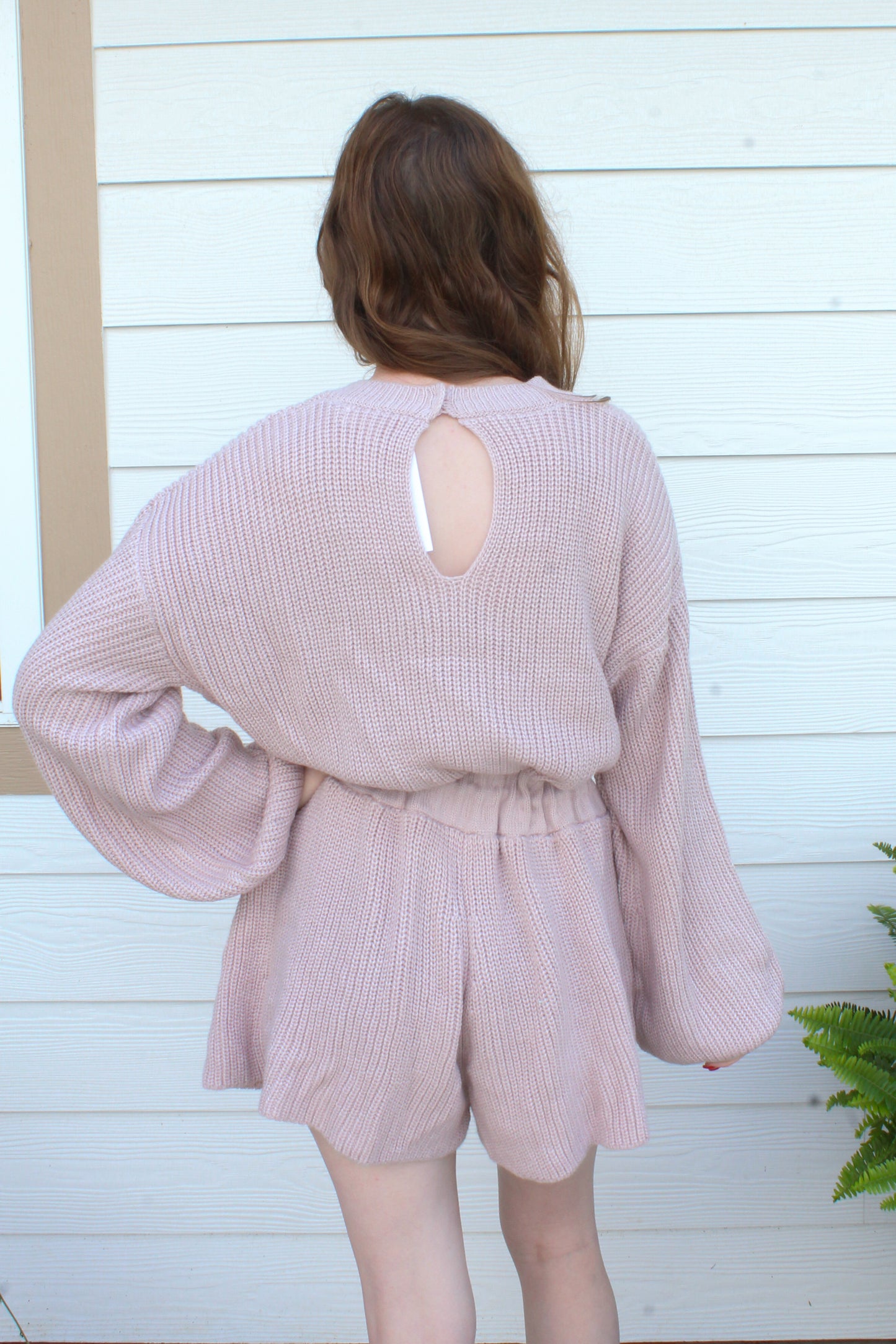 Sweater Weather Romper - Lilac