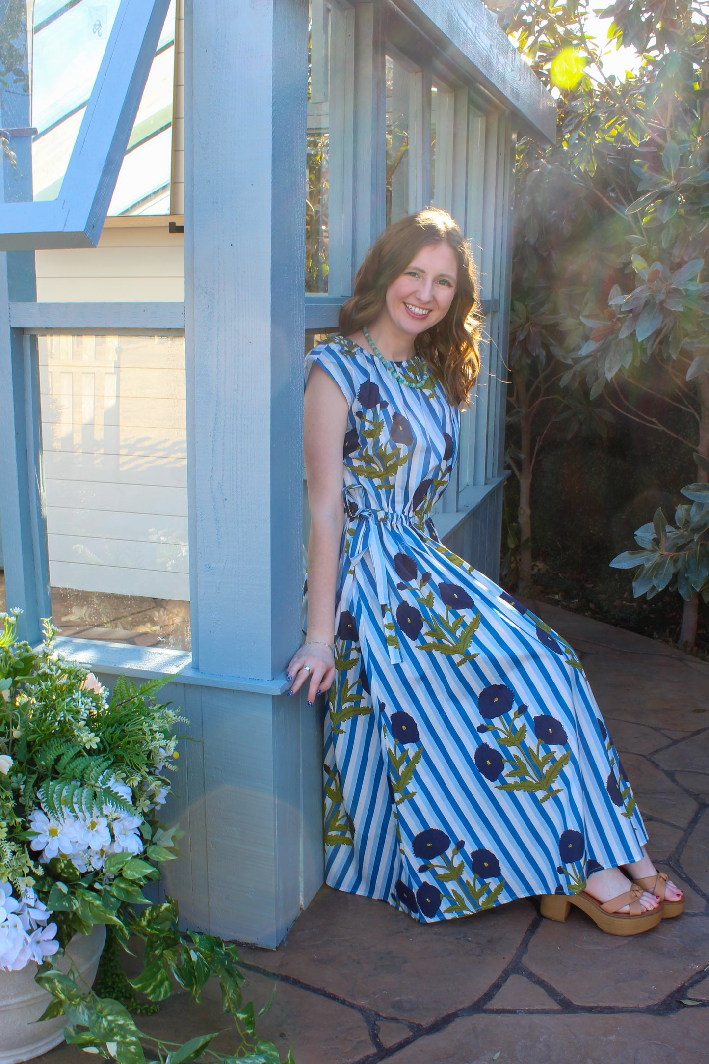 Postmarked In Petals Maxi - Blue