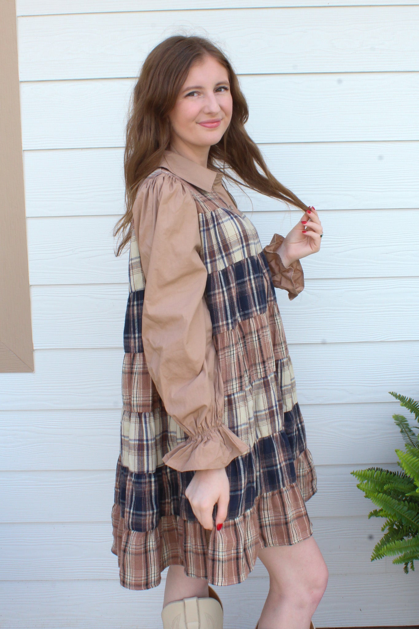 Fallin’ For Flannel Dress - Brown