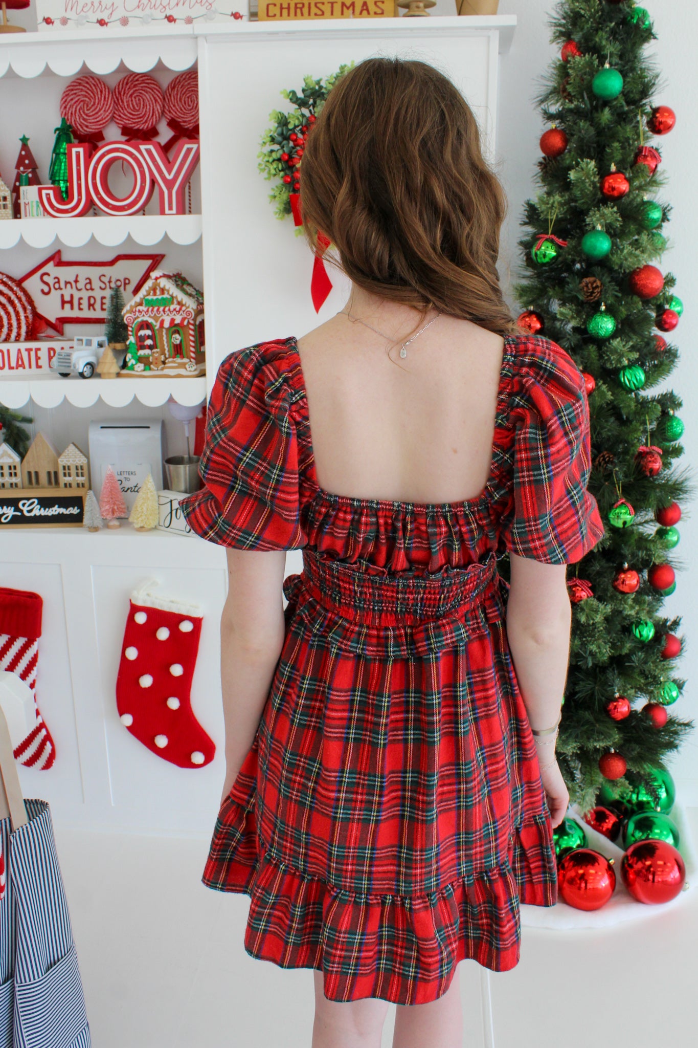Home For The Holidays Dress - Red Plaid