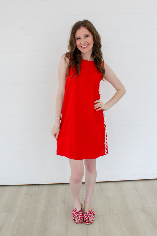Smooth Sailing Shift Dress - Red