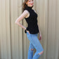 Girl On A Mission Sweater Tank- Black