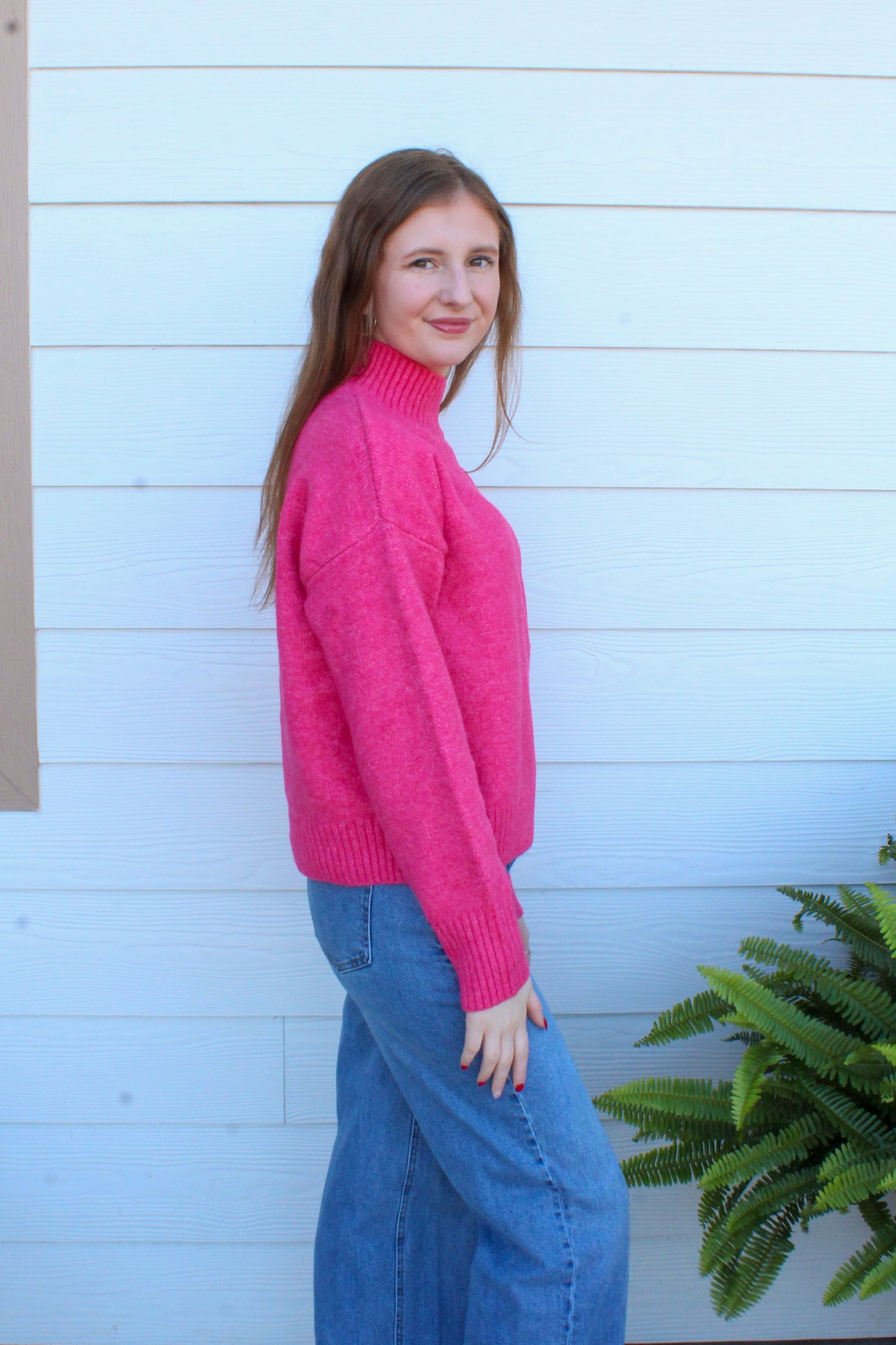 Cozy Up Sweater - Raspberry