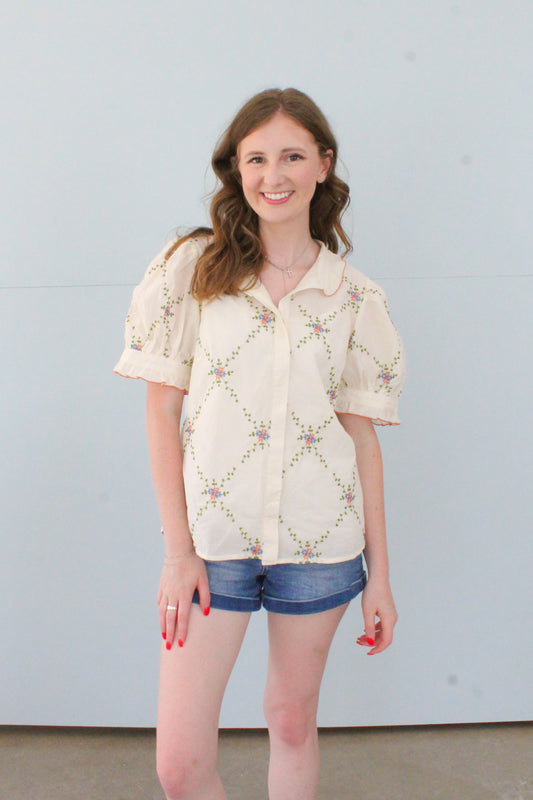 Garden Stroll Top- Cream