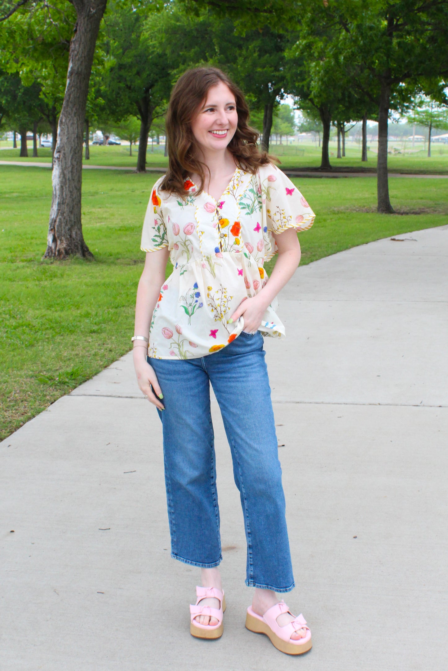Fields In Bloom Top - White Floral