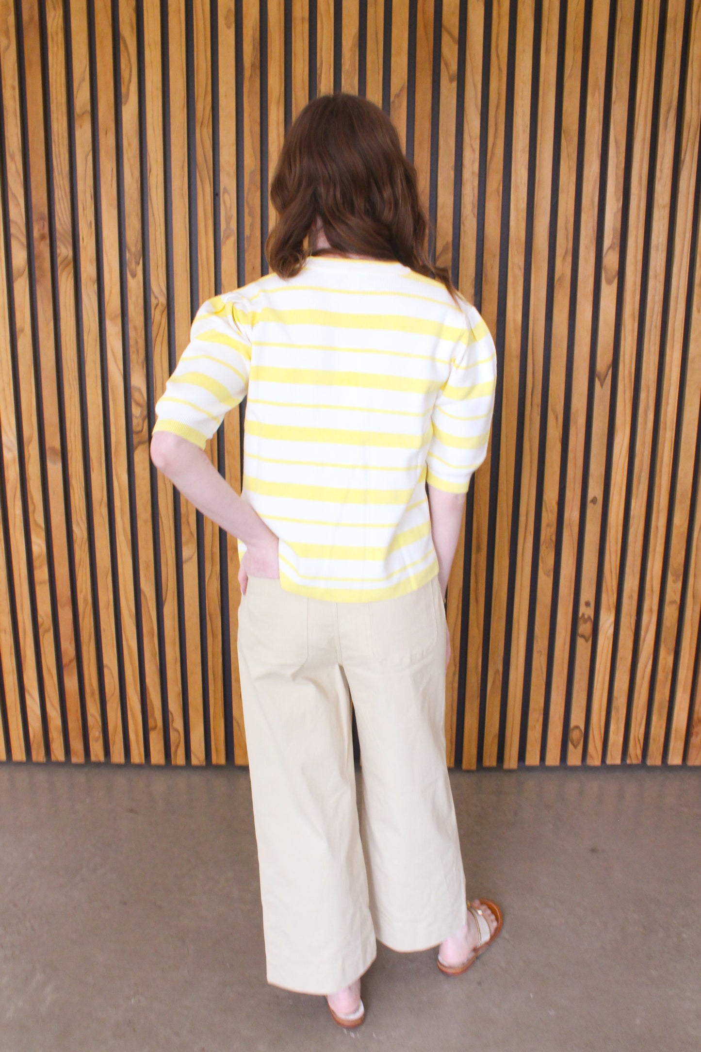 Sunny Days Knit Top - Yellow Stripe