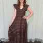 Checked In Maxi Dress - Brown