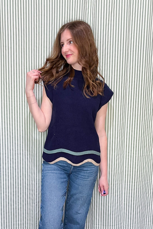 Autumn Breeze Sweater - Navy