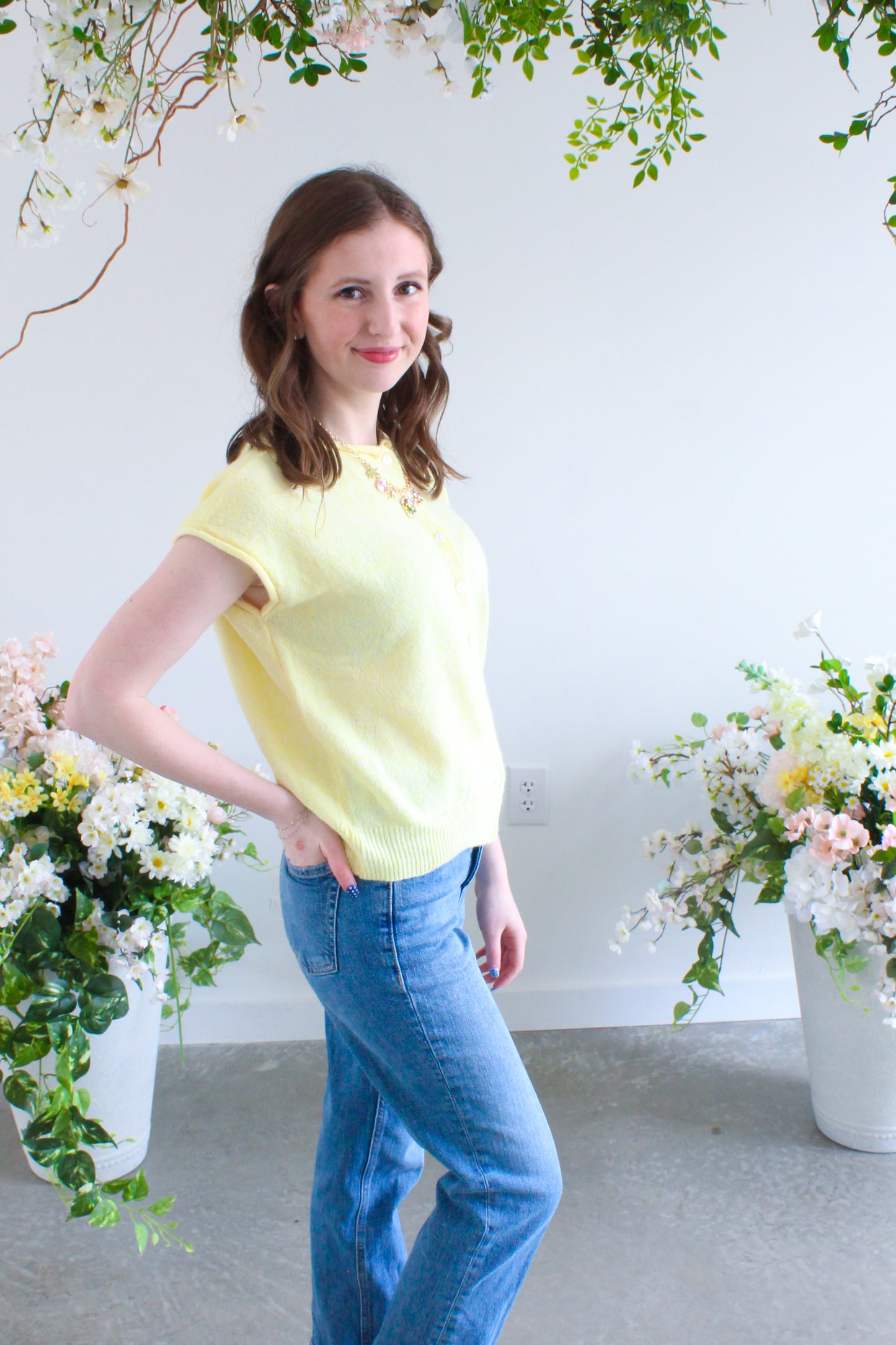 Lemon Drop Sweater Vest - Yellow