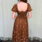 Crisp Fall Air Maxi Dress - Chocolate Floral