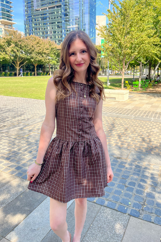 Uptown Girl Dress - Brown