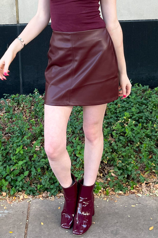 City Chic Skirt - Burgundy