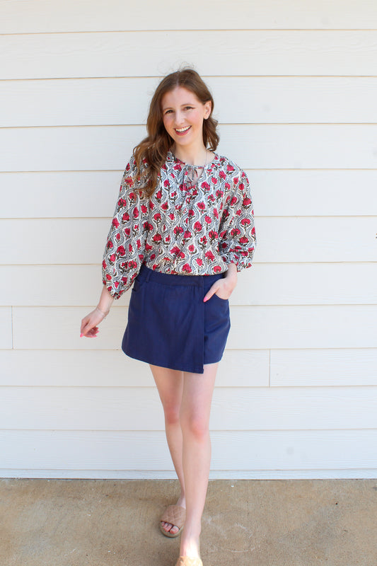 Blue Me Away Skort - Navy