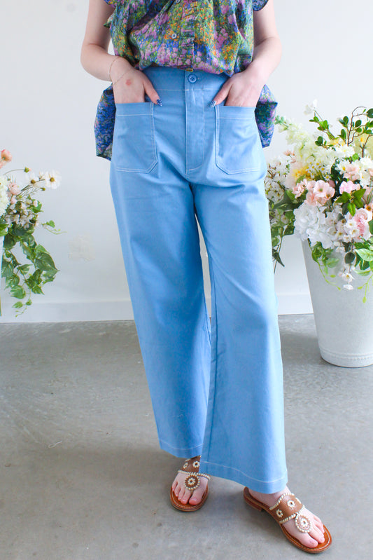 New Beginnings Cropped Pants - Sky Blue