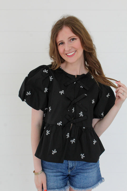 Bigger The Bow Top - Black