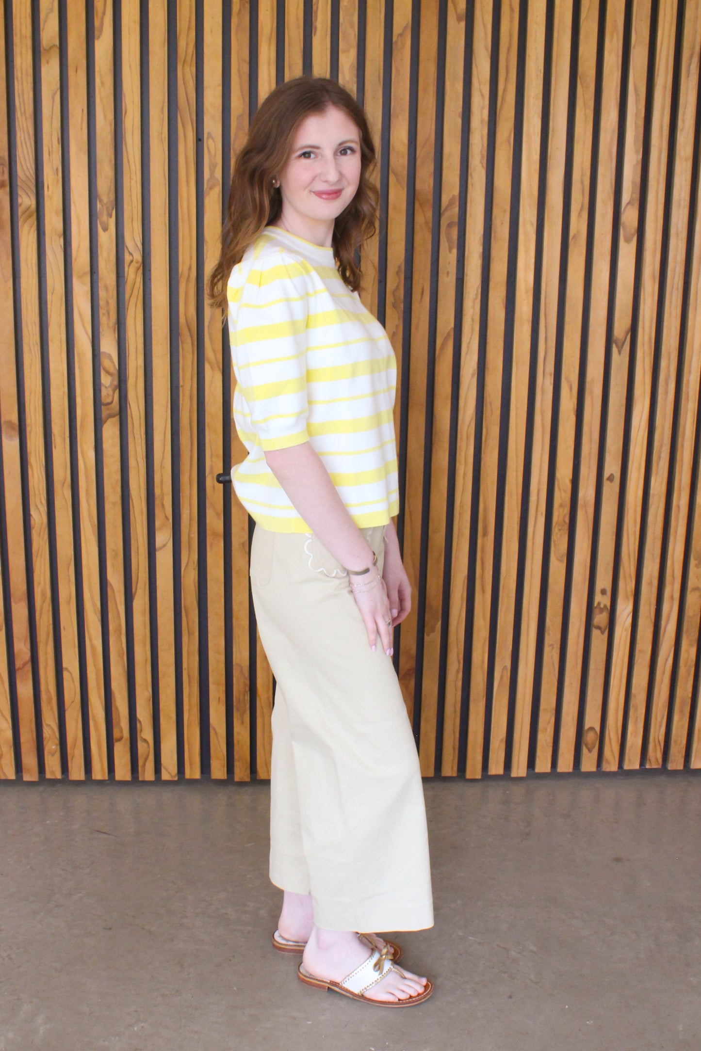 Sunny Days Knit Top - Yellow Stripe
