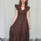 Checked In Maxi Dress - Brown