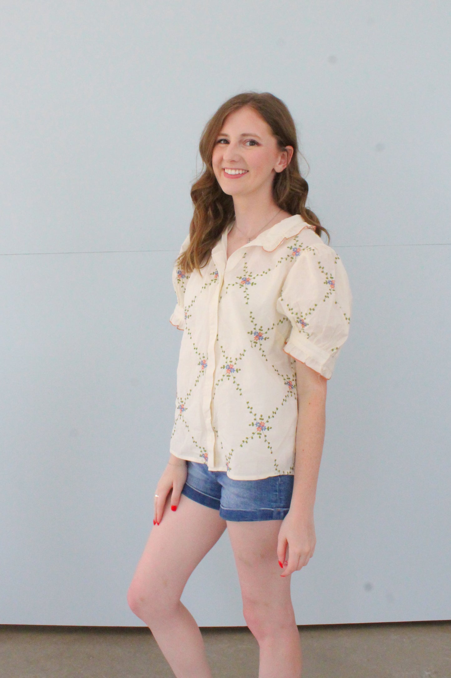 Garden Stroll Top- Cream