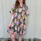 Dressed For Success Dress - Black Floral